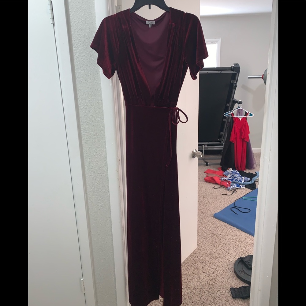 Burgundy Velvet Dress